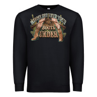 Black whose bed have your boots under cowboy western Premium Sweatshirt - NancyCooperArtShop