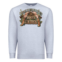 Heather Grey whose bed have your boots under cowboy western Premium Sweatshirt - NancyCooperArtShop