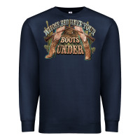 Navy whose bed have your boots under cowboy western Premium Sweatshirt - NancyCooperArtShop