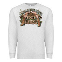 Oatmeal Heather whose bed have your boots under cowboy western Premium Sweatshirt - NancyCooperArtShop