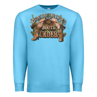 Ocean Blue whose bed have your boots under cowboy western Premium Sweatshirt - NancyCooperArtShop