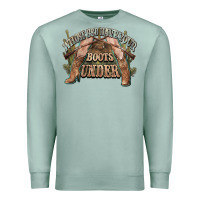 Seafoam whose bed have your boots under cowboy western Premium Sweatshirt - NancyCooperArtShop