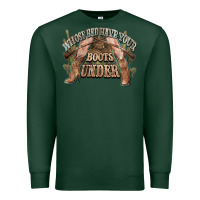 Sports Green whose bed have your boots under cowboy western Premium Sweatshirt - NancyCooperArtShop