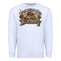 White whose bed have your boots under cowboy western Premium Sweatshirt - NancyCooperArtShop