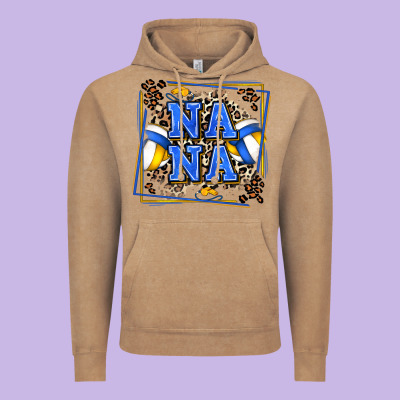 Volleyball Nana With Leopard Vintage Hoodie Designed By Zillion Design Studio