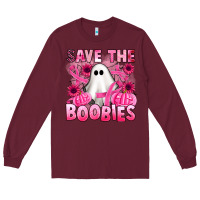 Burgundy save the boobies Long Sleeve Tee - Artiststas