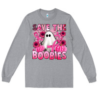 Heather Grey save the boobies Long Sleeve Tee - Artiststas