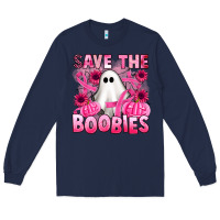 Navy save the boobies Long Sleeve Tee - Artiststas