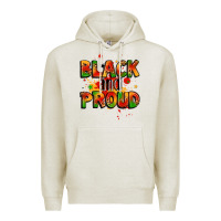 Oatmeal Heather black and proud Premium Hoodie - LillyAllenDesigns