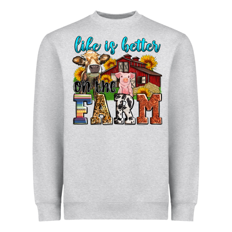 Life Is Better On The Farm Heavyweight Sweatshirt by Zillion Design Studio | Teevron