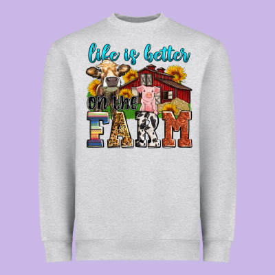 Life Is Better On The Farm Heavyweight Sweatshirt Designed By Zillion Design Studio