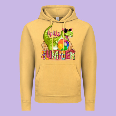 Hello Summer Rex Vintage Hoodie Designed By Texasbilliewilder