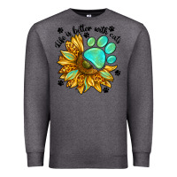 Charcoal Heather life is better with cats Premium Sweatshirt - NancyCooperArtShop
