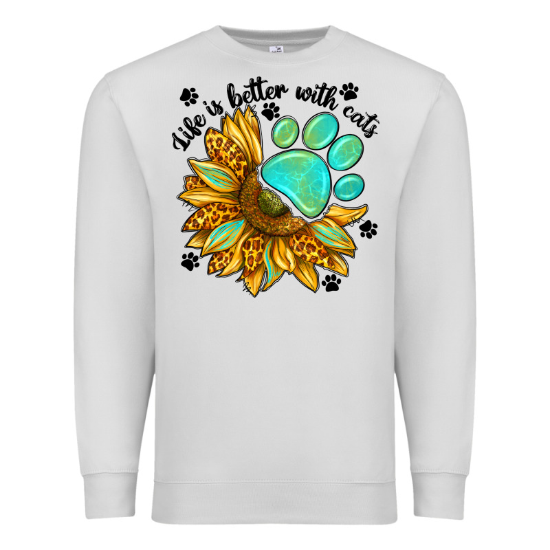 Life Is Better With Cats Premium Sweatshirt by NancyCooperArtShop | Teevron