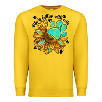 Lemon life is better with cats Premium Sweatshirt - NancyCooperArtShop