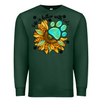 Sports Green life is better with cats Premium Sweatshirt - NancyCooperArtShop