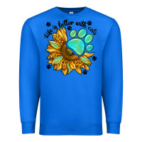 True Royal life is better with cats Premium Sweatshirt - NancyCooperArtShop