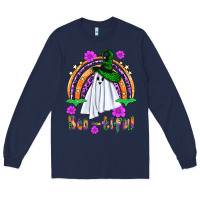 Navy boo tiful ghost Long Sleeve Tee - BundleAndBundleShop