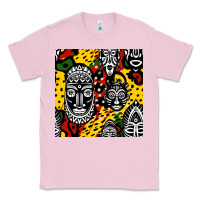 Bubblegum Pink african masks colorful seamless pattern Classic Tee - BundleAndBundleShop