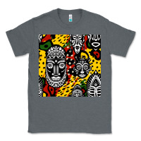 Charcoal Heather african masks colorful seamless pattern Classic Tee - BundleAndBundleShop