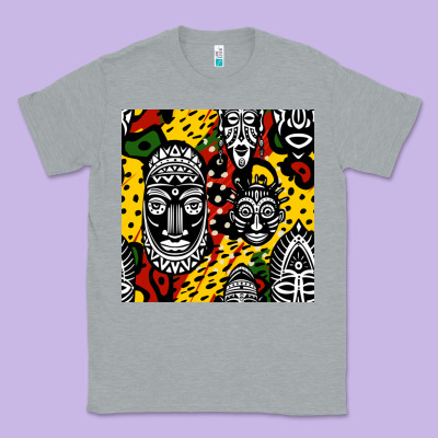 African Masks Colorful Seamless Pattern Classic Tee Designed By Bundleandbundleshop
