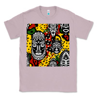 Lilac african masks colorful seamless pattern Classic Tee - BundleAndBundleShop