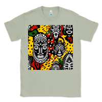 Matcha african masks colorful seamless pattern Classic Tee - BundleAndBundleShop