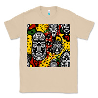 Mushroom african masks colorful seamless pattern Classic Tee - BundleAndBundleShop