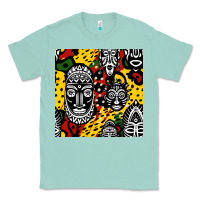 Seafoam african masks colorful seamless pattern Classic Tee - BundleAndBundleShop
