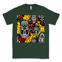 Sports Green african masks colorful seamless pattern Classic Tee - BundleAndBundleShop