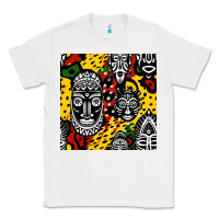 White african masks colorful seamless pattern Classic Tee - BundleAndBundleShop