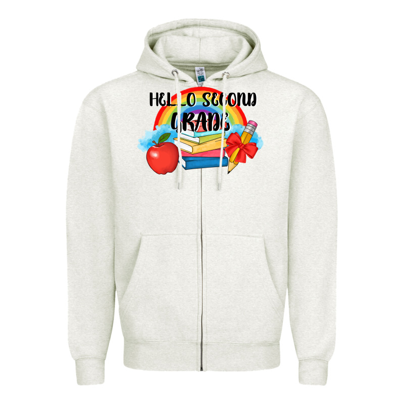 Back To School Hello Second Grade 3200x2400 Zipper Hoodie by AdoDesignShop | Teevron