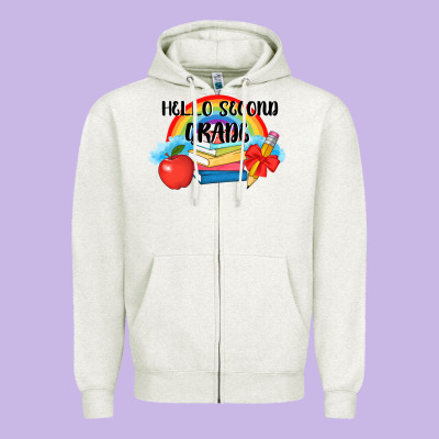Back To School Hello Second Grade 3200x2400 Zipper Hoodie Designed By Adodesignshop