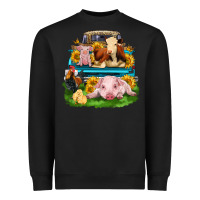 Black farm truck animals Heavyweight Sweatshirt - Zillion Design Studio