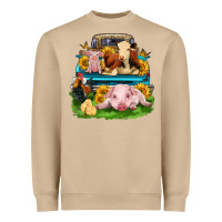 Mushroom farm truck animals Heavyweight Sweatshirt - Zillion Design Studio