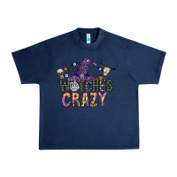 Navy Witches Be Crazy Urban Heavy Tee - CowhideDigitalArt