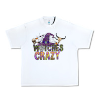White Witches Be Crazy Urban Heavy Tee - CowhideDigitalArt