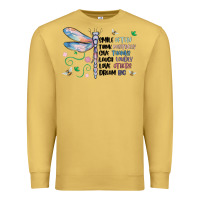 Antique Gold dragonfly smile tink give laugh love dream Premium Sweatshirt - MaliasSmallBusiness