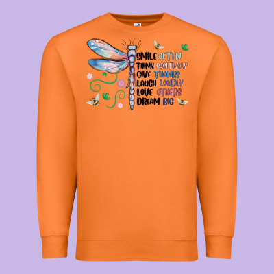 Dragonfly Smile Tink Give Laugh Love Dream Premium Sweatshirt Designed By Maliassmallbusiness