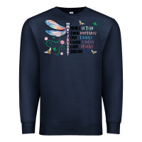 Navy dragonfly smile tink give laugh love dream Premium Sweatshirt - MaliasSmallBusiness