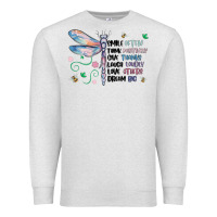 Oatmeal Heather dragonfly smile tink give laugh love dream Premium Sweatshirt - MaliasSmallBusiness