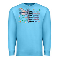 Ocean Blue dragonfly smile tink give laugh love dream Premium Sweatshirt - MaliasSmallBusiness