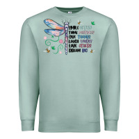 Seafoam dragonfly smile tink give laugh love dream Premium Sweatshirt - MaliasSmallBusiness