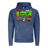 Vintage Denim soccer sister with leopard Vintage Hoodie - Zillion Design Studio