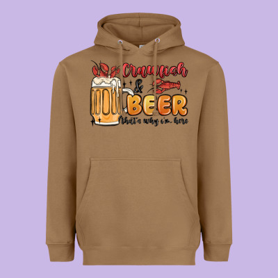 Crawfish And Beer That's Why I'm Here Heavyweight Hoodie Designed By Maliassmallbusiness