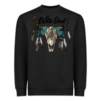 Black wild soul boho skull Heavyweight Sweatshirt - RanaPortraitStore