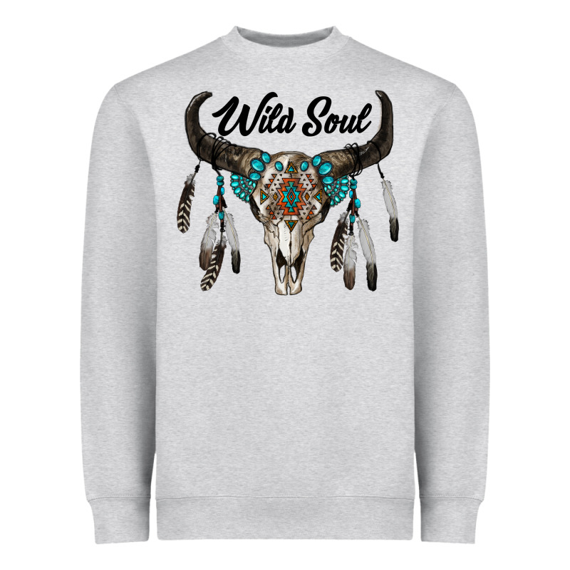 Wild Soul Boho Skull Heavyweight Sweatshirt by RanaPortraitStore | Teevron