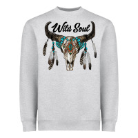 Heather Grey wild soul boho skull Heavyweight Sweatshirt - RanaPortraitStore