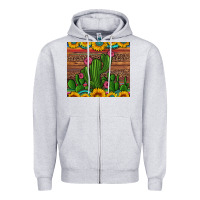 Heather Grey sunflowers turquoise serape cactus tumbler Zipper Hoodie - Artiststas