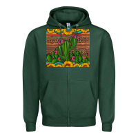 Sports Green sunflowers turquoise serape cactus tumbler Zipper Hoodie - Artiststas
